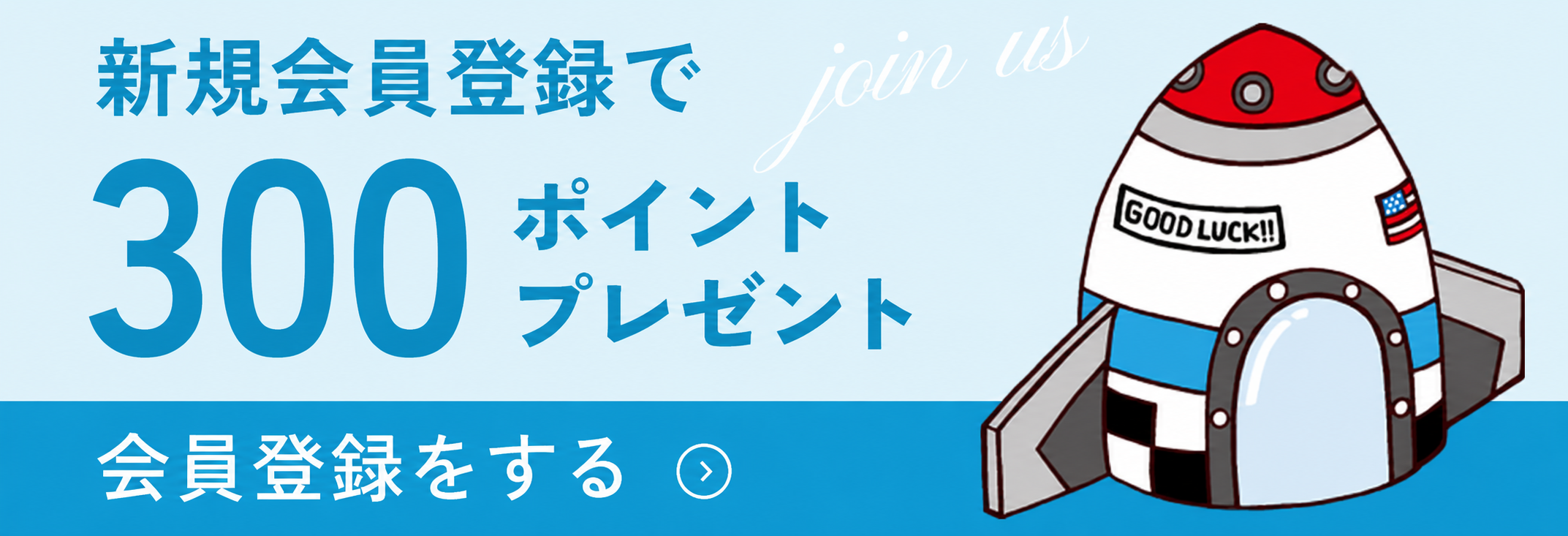 新規会員登録で300ポイントプレゼント